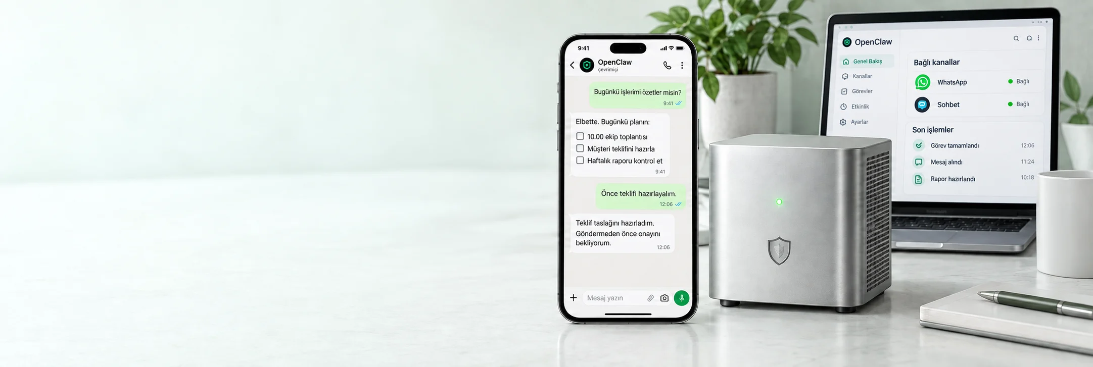 OpenClaw ile Türkçe WhatsApp görev sohbeti ve kişiye özel sunucu